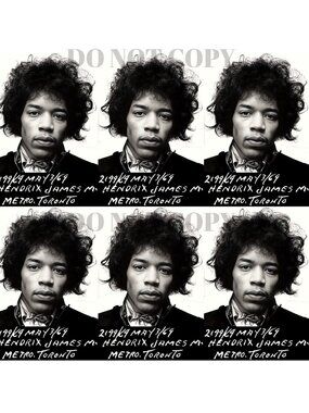 Jimi Hendrix Mugshot Poster 11 X 11 | RARE 1969 Mug Shot Collage | Art Print